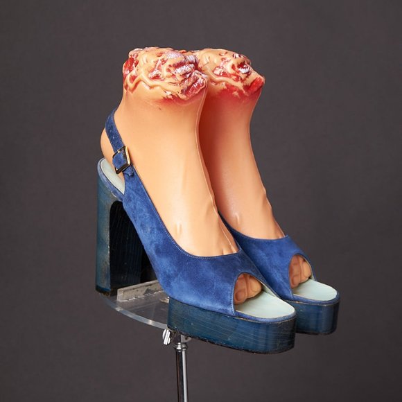 1970s Peep Toe Suede Platform Heels Shoes - Picture 6 of 8